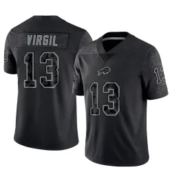 Men's Jalen Virgil Buffalo Bills No.13 Limited Reflective Jersey - Black