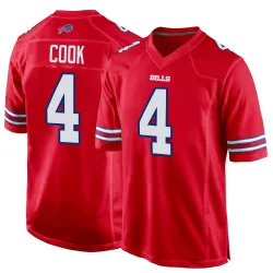 Men's James Cook Buffalo Bills No.4 Game Alternate Jersey - Red
