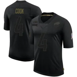 Men's James Cook Buffalo Bills No.4 Limited 2020 Salute To Service Jersey - Black