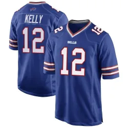 Men's Jim Kelly Buffalo Bills No.12 Game Team Color Jersey - Royal Blue