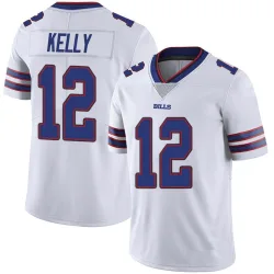 Men's Jim Kelly Buffalo Bills No.12 Limited Color Rush Vapor Untouchable Jersey - White
