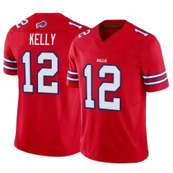 Men's Jim Kelly Buffalo Bills No.12 Limited Vapor F.U.S.E. Jersey - Red