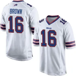 Men's John Brown Buffalo Bills No.16 Game Jersey - White