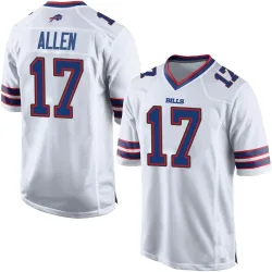 Men's Josh Allen Buffalo Bills No.17 Game Jersey - White