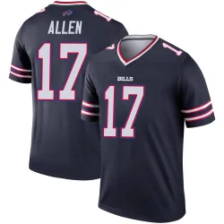 Men's Josh Allen Buffalo Bills No.17 Legend Inverted Jersey - Navy
