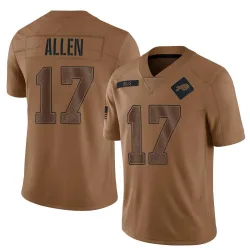 Men's Josh Allen Buffalo Bills No.17 Limited 2023 Salute To Service Jersey - Brown