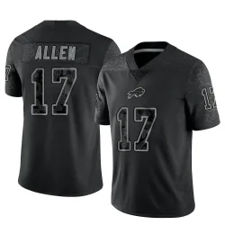 Men's Josh Allen Buffalo Bills No.17 Limited Reflective Jersey - Black
