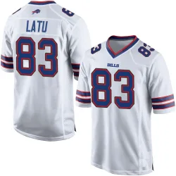 Men's Keleki Latu Buffalo Bills No.83 Game Jersey - White