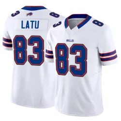 Men's Keleki Latu Buffalo Bills No.83 Limited Vapor F.U.S.E. Jersey - White