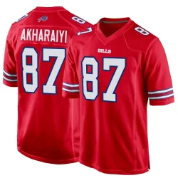 Men's Kelly Akharaiyi Buffalo Bills No.87 Game Alternate Jersey - Red