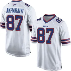 Men's Kelly Akharaiyi Buffalo Bills No.87 Game Jersey - White