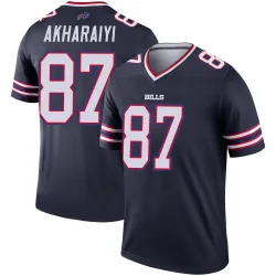 Men's Kelly Akharaiyi Buffalo Bills No.87 Legend Inverted Jersey - Navy
