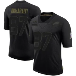 Men's Kelly Akharaiyi Buffalo Bills No.87 Limited 2020 Salute To Service Jersey - Black