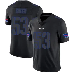Men's Kendrick Green Buffalo Bills No.53 Limited Jersey - Black Impact