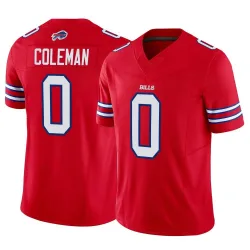 Men's Keon Coleman Buffalo Bills No.0 Limited Vapor F.U.S.E. Jersey - Red