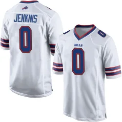 Men's Keonta Jenkins Buffalo Bills No.0 Game Jersey - White