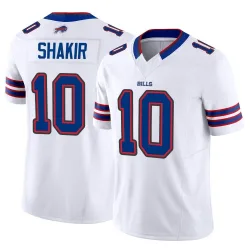 Men's Khalil Shakir Buffalo Bills No.10 Limited Vapor F.U.S.E. Jersey - White