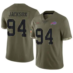 Men's Landon Jackson Buffalo Bills No.94 Limited 2022 Salute To Service Jersey - Olive