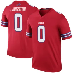 Men's Mark Langston Buffalo Bills No.0 Legend Color Rush Jersey - Red