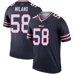 Men's Matt Milano Buffalo Bills No.58 Legend Inverted Jersey - Navy