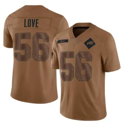 Men's Mike Love Buffalo Bills No.56 Limited 2023 Salute To Service Jersey - Brown