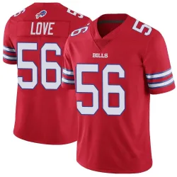 Men's Mike Love Buffalo Bills No.56 Limited Color Rush Vapor Untouchable Jersey - Red