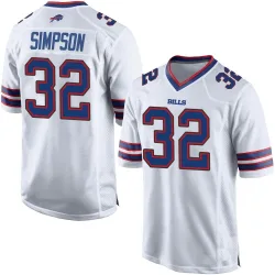 Men's O. J. Simpson Buffalo Bills No.32 Game Jersey - White