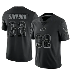 Men's O. J. Simpson Buffalo Bills No.32 Limited Reflective Jersey - Black