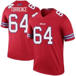 Men's O'Cyrus Torrence Buffalo Bills No.64 Legend Color Rush Jersey - Red