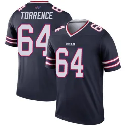 Men's O'Cyrus Torrence Buffalo Bills No.64 Legend Inverted Jersey - Navy