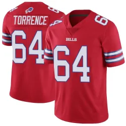 Men's O'Cyrus Torrence Buffalo Bills No.64 Limited Color Rush Vapor Untouchable Jersey - Red