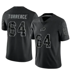 Men's O'Cyrus Torrence Buffalo Bills No.64 Limited Reflective Jersey - Black