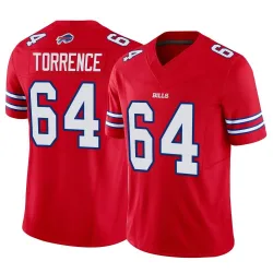Men's O'Cyrus Torrence Buffalo Bills No.64 Limited Vapor F.U.S.E. Jersey - Red