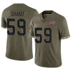 Men's Paris Shand Buffalo Bills No.59 Limited 2022 Salute To Service Jersey - Olive