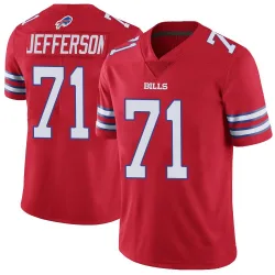 Men's Quinton Jefferson Buffalo Bills No.71 Limited Color Rush Vapor Untouchable Jersey - Red