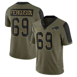 Men's Reid Ferguson Buffalo Bills No.69 Limited 2021 Salute To Service Jersey - Olive