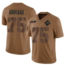 Men's Richard Gouraige Buffalo Bills No.75 Limited 2023 Salute To Service Jersey - Brown