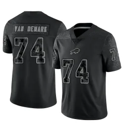 Men's Ryan Van Demark Buffalo Bills No.74 Limited Reflective Jersey - Black