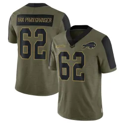 Men's Sedrick Van Pran-Granger Buffalo Bills No.62 Limited 2021 Salute To Service Jersey - Olive