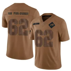 Men's Sedrick Van Pran-Granger Buffalo Bills No.62 Limited 2023 Salute To Service Jersey - Brown