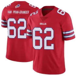 Men's Sedrick Van Pran-Granger Buffalo Bills No.62 Limited Color Rush Vapor Untouchable Jersey - Red