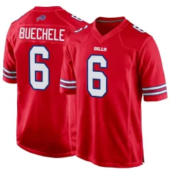 Men's Shane Buechele Buffalo Bills No.6 Game Alternate Jersey - Red