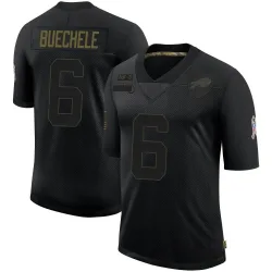 Men's Shane Buechele Buffalo Bills No.6 Limited 2020 Salute To Service Jersey - Black
