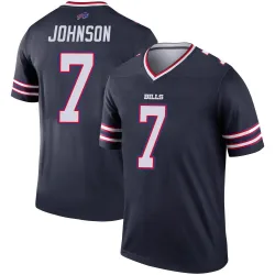 Men's Taron Johnson Buffalo Bills No.7 Legend Inverted Jersey - Navy