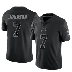 Men's Taron Johnson Buffalo Bills No.7 Limited Reflective Jersey - Black
