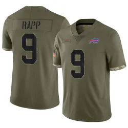 Men's Taylor Rapp Buffalo Bills No.9 Limited 2022 Salute To Service Jersey - Olive
