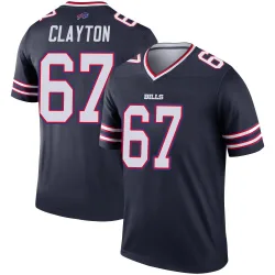 Men's Travis Clayton Buffalo Bills No.67 Legend Inverted Jersey - Navy