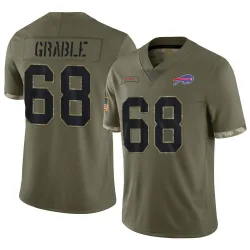 Men's Tylan Grable Buffalo Bills No.68 Limited 2022 Salute To Service Jersey - Olive