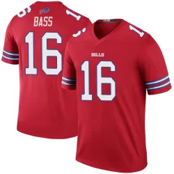 Men's Tyler Bass Buffalo Bills No.16 Legend Color Rush Jersey - Red