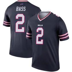 Men's Tyler Bass Buffalo Bills No.2 Legend Inverted Jersey - Navy